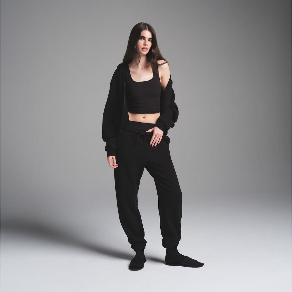 New Skims Cotton Fleece Classic Jogger Onyx Black Women's 3X Plus Drawstring